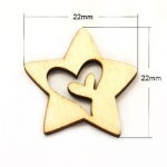 Фигурка дървена звезда 22x22x2 мм -20 броя