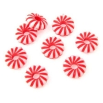 Мънисто прано шайба 8.5x3 мм бяло и червено -50 грама ~330 броя