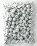 Мънисто имитация камъчета топче 8 мм дупка 1.5 мм бяло -50 грама ~200 броя