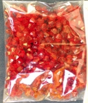 Мънисто кристал 8 мм дупка 1 мм червено -50 грама ~ 240 броя