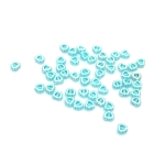 Мънисто сърце 8x7x4 мм синьо с бяло -20 грама ~175 броя