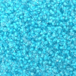 Мъниста стъклена 4 мм прозрачна с нишка синя-50 грама