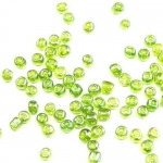 Мъниста стъклена 4мм. прозрачна перлена зелена 1 -50 грама