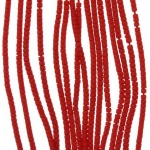 Мъниста стъклена пръчица 2 мм плътна матирана червена Афганистан - 1 връзка ~ 30 см