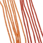 Мъниста стъклена пръчица 2 мм плътна матирана АСОРТЕ оранжева Афганистан - 1 връзка ~ 30 см