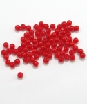 Мънисто перла 5 мм дупка 1 мм цвят червен -50 грама ~740 броя