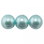 Наниз мъниста стъкло перла 4 мм дупка 1 мм синя ~80 см ~216 броя