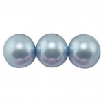 Наниз мъниста стъкло перла 10 мм синя светла ~80 см ~85 броя