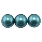 Наниз мъниста стъкло перла 12 мм Teal ~80 см ~76 броя