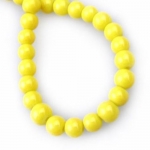 Наниз мъниста стъкло топче 6 мм плътно жълто тъмно -80 см ~150 броя