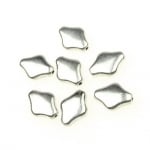 Мънисто метал ромб 12x9x3 мм дупка 1.5 мм цвят сребро -10 броя
