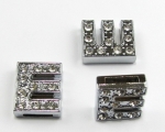 Буквa за нанизване метал кристали Ш дупка 8 мм