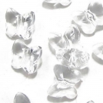Мънисто кристал пеперуда 12x11x8мм дупка 1.6 мм бяло -50 грама ~ 110 броя