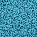 Мъниста стъклена капка 3 мм тип MIYUKI Drops дупка 0.8 мм плътна цвят син -10 грама ±260 броя