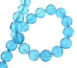 Наниз мъниста кристал многостен 12 мм дупка 1 мм прозрачен син светло ~50 броя