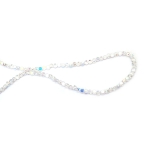 Наниз от кристални мъниста 6x4 мм дупка 1 мм фасетиран прозрачен с AB покритие цвят бял ~100 броя