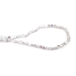 Наниз от кристални мъниста 8x5 мм дупка 1 мм фасетиран прозрачен с AB покритие цвят бял ~100 броя