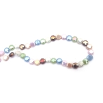 Наниз от кристални мъниста 8x4 мм дупка 1.5 мм фасетиран плътен с AB покритие цвят перлен МИКС ~40 броя