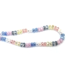 Наниз от кристални мъниста 8x5 мм дупка 1.5 мм фасетиран плътен и прозрачен с AB покритие цвят МИКС ~60 броя