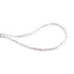 Наниз от кристални мъниста цилиндър 4x6 мм дупка 1 мм фасетиран прозрачен с AB покритие цвят бял дъга ~80 броя