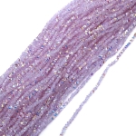 Наниз от кристални мъниста 3x4x3 мм дупка 1 мм качесто A фасетиран прозрачен с AB покритие цвят бял дъга ~130 броя