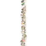 Наниз от кристални мъниста 3x4x3 мм дупка 1 мм фасетиран прозрачен с AB покритие цвят опушен дъга ~125 броя