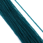 Наниз от кристални мъниста топче 2 мм дупка 1 мм фасетиран цвят циан прозрачен ~190 броя