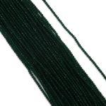 Наниз от кристални мъниста топче 2 мм дупка 1 мм фасетиран цвят тъмно зелен прозрачен ~160 броя