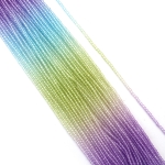 Наниз от кристални мъниста топче 2 мм дупка 1 мм фасетиран прозрачен три цвята светло зелен лилав и светло син ~180 броя