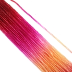 Наниз от кристални мъниста топче 2 мм дупка 1 мм фасетиран прозрачен три цвята жълт червен и цикламен ~180 броя