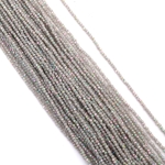 Наниз от кристални мъниста топче 2 мм дупка 1 мм фасетиран галванизиран плътен матиран цвят светло сив дъга ~190 броя