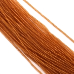 Наниз от кристални мъниста топче 3 мм дупка 1 мм фасетиран прозрачен цвят злато ~140 броя