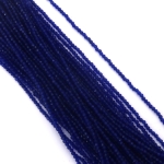 Наниз от кристални мъниста топче 3 мм дупка 1 мм фасетиран прозрачен цвят тъмно син ~140 броя