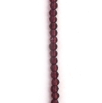 Наниз от кристални мъниста топче 3 мм дупка 1 мм фасетиран прозрачен цвят лилав ~140 броя