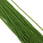 Наниз от кристални мъниста топче 3 мм дупка 1 мм фасетиран плътен цвят зелен ~140 броя