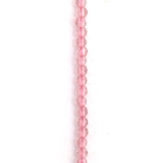 Наниз от кристални мъниста топче 3 мм дупка 1 мм фасетиран прозрачен галванизиран цвят розов ~140 броя