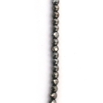 Наниз от кристални мъниста топче 3 мм дупка 1 мм фасетиран плътен галванизиран цвят сребро ~140 броя