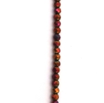 Наниз от кристални мъниста топче 3 мм дупка 1 мм фасетиран плътен галванизиран цвят ирис злато ~140 броя