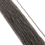 Наниз от кристални мъниста топче 2 мм дупка 0.6 мм фасетиран прозрачен галванизиран цвят сив ~200 броя