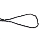 Наниз от кристални мъниста 4x7 мм дупка 1 мм фасетиран плътен цвят черен ~80 броя