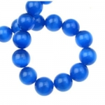 Наниз мъниста стъкло котешко око топче 12 мм дупка 1.5 мм синьо тъмно ~33 броя