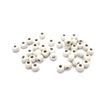 Мънисто дърво топче 9x8 мм дупка 3 мм бяло боя -50 грама ~245 броя