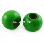Мънисто дърво топче 6x7 мм дупка 3 мм зелено -50 грама ~450 броя