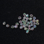 Топче 8 мм дупка 2 мм прозрачно многостен ДЪГА бяло -50 грама