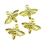 Висулка метална комар 14x18x1.5 мм цвят злато -10 грама