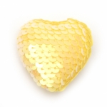 Сърце стиропор облечено с пайети 49x49x24 мм цвят жълт