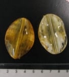 Мъниста рисувани цвят жълт 45x32 мм -2 броя -13 грама