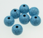 Мънисто имитация тюркоаз топче 12 мм дупка 2 мм синьо -50 грама