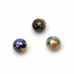 Мънисто имитация хематит топче 8 мм дупка 2 мм фасетирано ДЪГА -20 грама ~80 броя