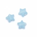 Мънисто прозрачно звезда 10x11x4 мм дупка 2 мм матирано цвят син -50 грама ~220 броя
